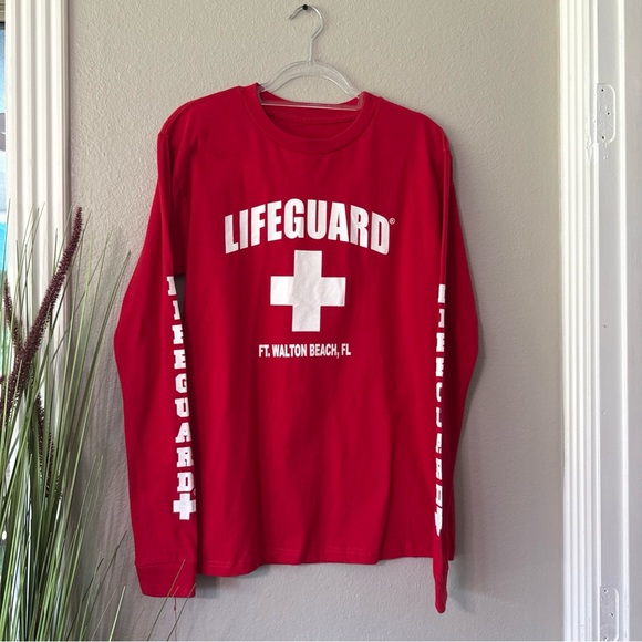 #621 Lifeguard long sleeve lifeguard graphic shirt size medium - Picture 1 of 7